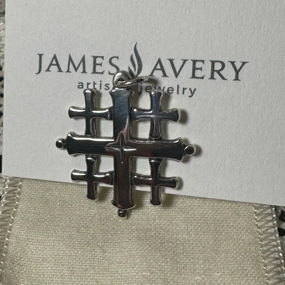 Retired James Avery Jerusalem Cross Pendant 925 Sterling Silver - Unisex. 6.57g - Picture 6 of 7